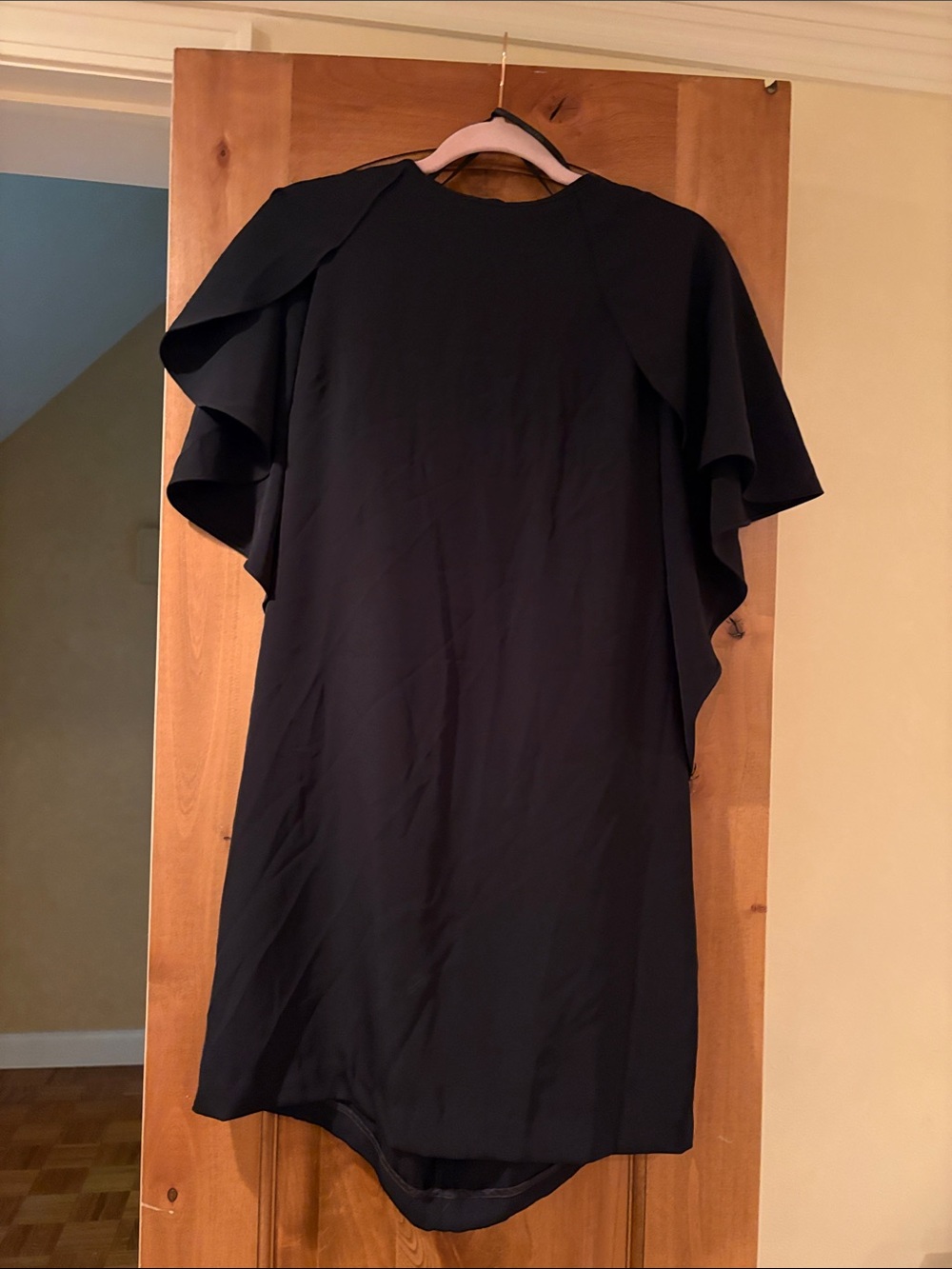 Calvin Klein Black Ruffle Sleeve Blouse